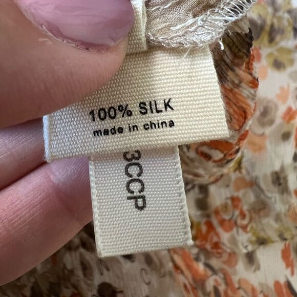 L'AGENCE Orange Fall Floral Print Knee-Length Midi Dress - Picture 15 of 16